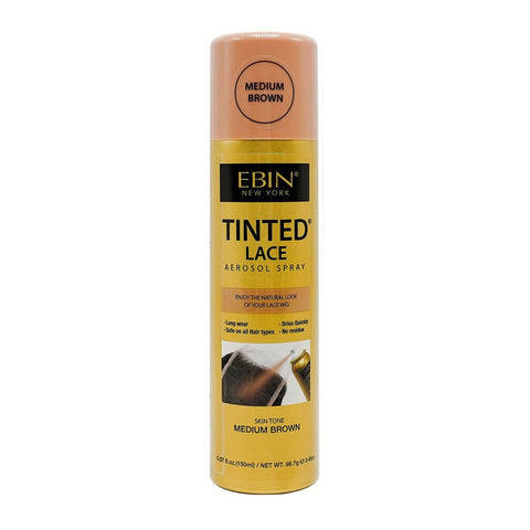 Ebin New York Tinted Lace Aerosol Spray 150ml Medium Brown by Aunty Cherish | Pre-stretched Braiding Hair Extensions Australia
